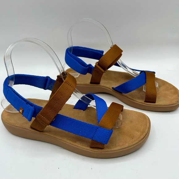 Everlane Women's The Renew Sport Sandal Size 7.5, Camel Tan and blue, scrappy - Picture 5 of 12